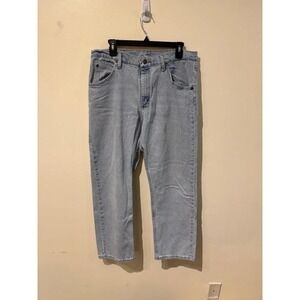 Wrangler Mens Premium Quality Straight Leg Light Wash Blue Jeans 34x30‎